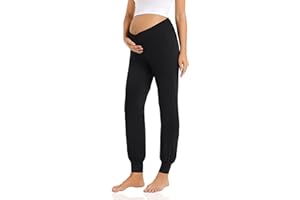Foucome Women's Maternity Pants Comfy Lounge Workout Leggings Underbelly Stretchy Pregnancy Joggers Sweatpants