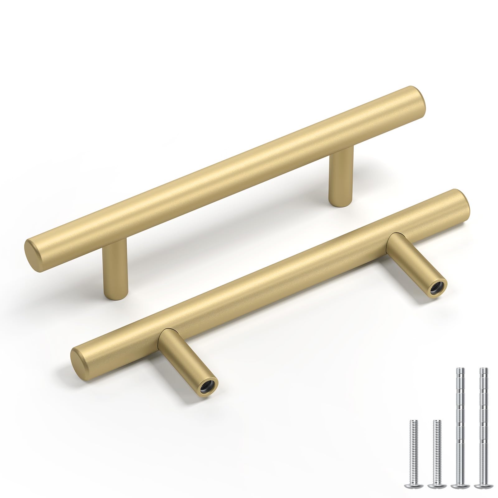 Photo 1 of goldenwarm 25 Pack 3Inch Solid Iron Cabinet Pulls Matte Gold Cabinet Handles Gold Drawer Pulls Kitchen Drawer Handles Hardware for Dresser Bedroom Cupboard