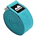 REEHUT Yoga Strap 6ft with Ebook - Durable Polyester Cotton Exercise Straps w/Adjustable D-Ring Buckle for Stretching, General Fitness, Flexibility and Physical Therapy Sky Blue