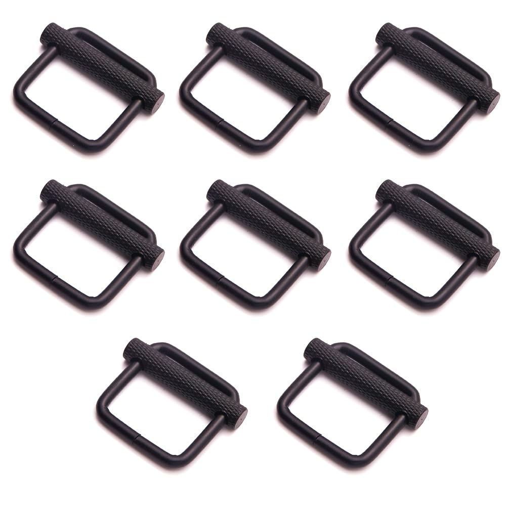 FuashceR 8 PCS Slide Buckle Adjustable Roller Belt Buckles Metal Webbing Belts Buckle Metal Rings for Webbing Buckle Straps Dog Collars Nylon Webbing Camping Belts