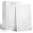 Stylish Silver Dinner Napkins - 100 Pack of Disposable 7.5 x 4.25 Party Napkins, 3-Ply Silver Paper Napkins, Silver and White