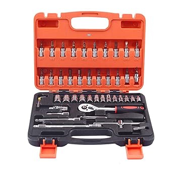 Nikavi Multipurpose Combination Wrinches Set, Car Repair Tool Ratchet Wrench Set Hand Tool Kit, (46 Pieces)