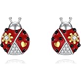 POPLYKE Ladybug/Corgi/Elephant Stud Earrings 925 Sterling Sliver Cute Animal Jewelry Gifts for Women