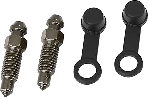 A ABSOPRO M7x1mm Bolt Bleeder Screw with Cap for Motorcycle Brake Master Cylinder Metal Dark Green (Set of 2)