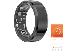 GenXenon Fitness Tracker Smart Ring,Step Counter,Heart Rate Blood Oxygen Sleep Tracker Health Ring, 5ATM Waterproof Long Battery Life Smart Rings Compatible with iOS & Android