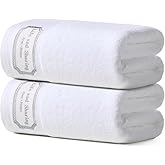 REDKISS 35x70 inches Luxury Bath Sheets Towels Set of 2, 100% Cotton & 700 GSM Ultra Soft & Highly Absorbent Bath Towels Set,Perfect for Bathroom,Spa and Hotel-White