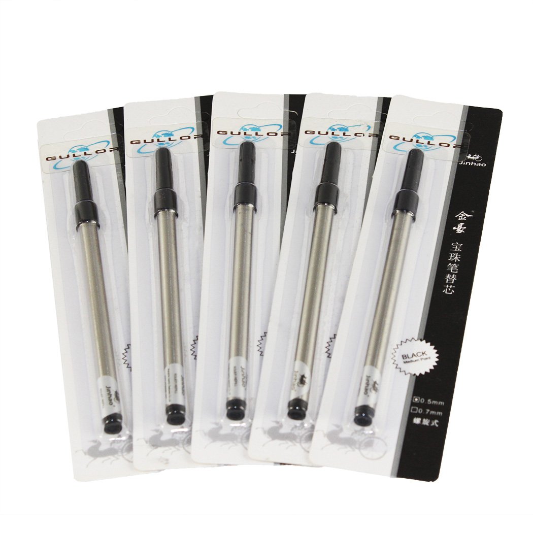 Gullor 10 pcs in Set Black Ink Spiral 0.5mm Refill fit to Jinhao, Gullor Rollerball Pen