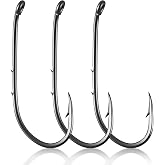 Dr.Fish 100 Pack Baitholder Hooks Freshwater Fishing Hooks, Down Eye, Offset, Walleye/Trout/Crappie/Panfish/Bluegill Saltwater Fishing