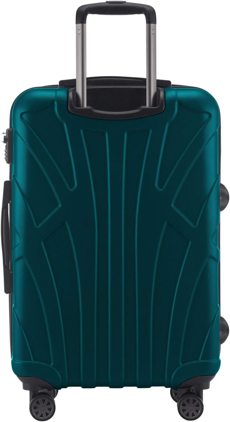 Suitline - Expandable Luggage Set, Carry On Trolley 55cm + Medium Sized Suitcase 66cm + LargeTrolley 76cm, ABS, TSA, Aquagreen - Image 4