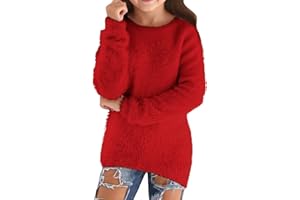 Cute Sweaters for Teens Girls Fleece Flannel Fuzzy Loose Cozy Long Sleeve Fall Pullover Tops Fluffy Chunky Clothes