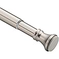Amazer Spring Tension Curtain Rod - 54-90 Inches Rust-Resistance Shower Curtain Rod Bathroom Rod, Nickel