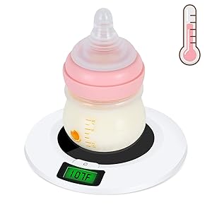 Yingrace Baby Bottle Thermometer, Automatic Milk Temperature Thermometer Monitor with Alarm, Digital Measuring Formula Milk Accurate Temperature Reading, Backlit Display, 5 inch