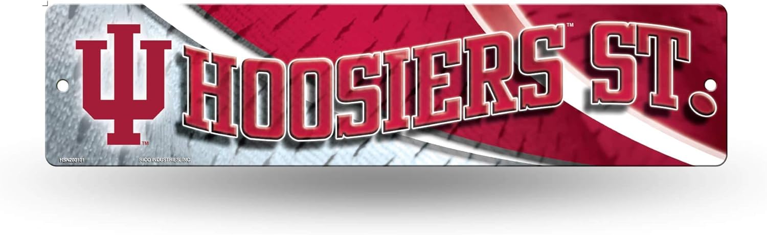 NCAA Rico Industries 16-Inch Plastic Street Sign Décor, Indiana Hoosiers