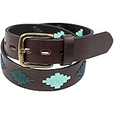 GauchoLife Embroidered Leather Polo Belt – Hand-Stitched Gaucho Style Golf Belt for Men