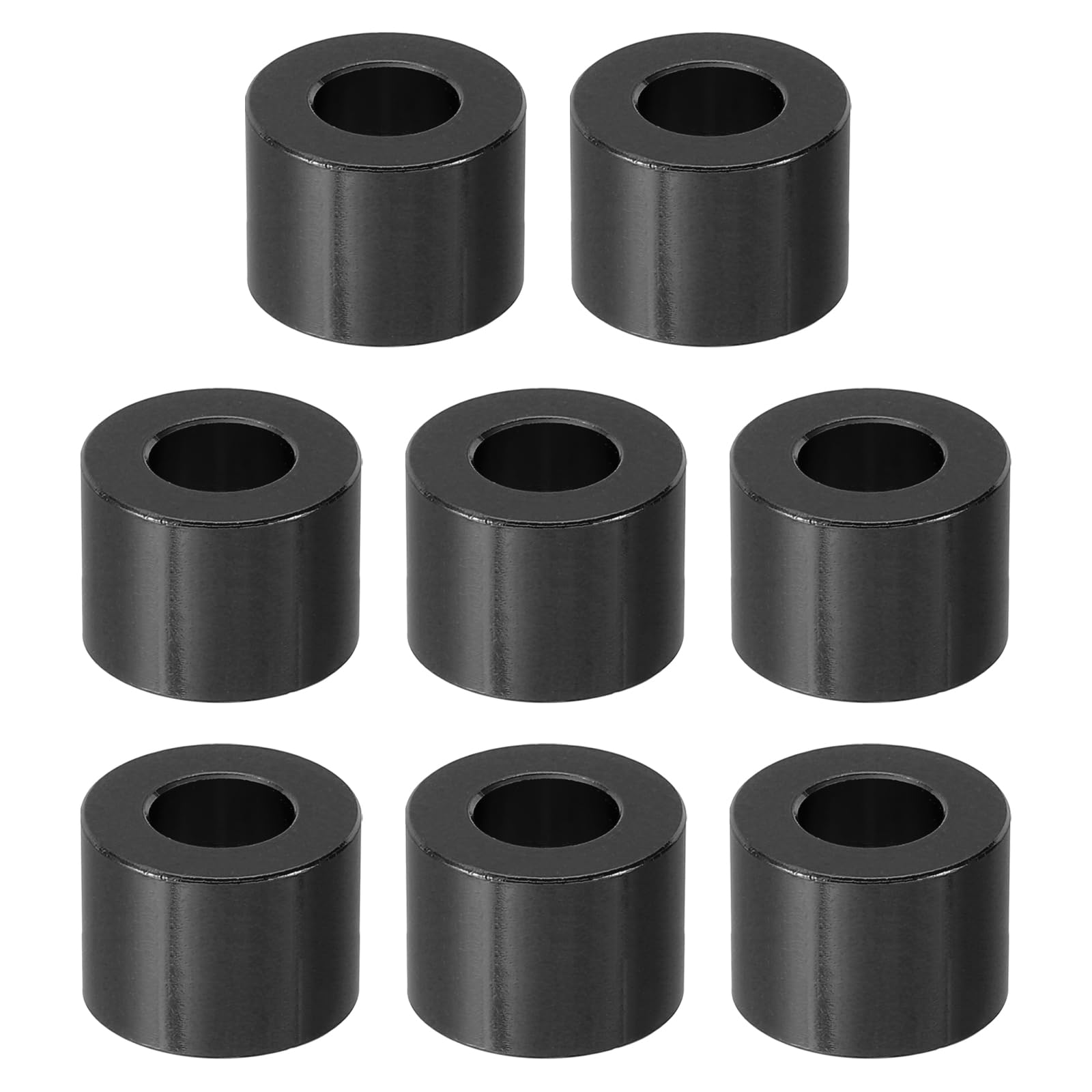PATIKIL M8 Aluminum Spacer, 8 Pcs Metal Spacers Aluminum 8.2mm ID x 16mm OD x 12mm L Aluminum Spacer Screw Standoff Round for 1/3in or M8 Screw Bolts, Black