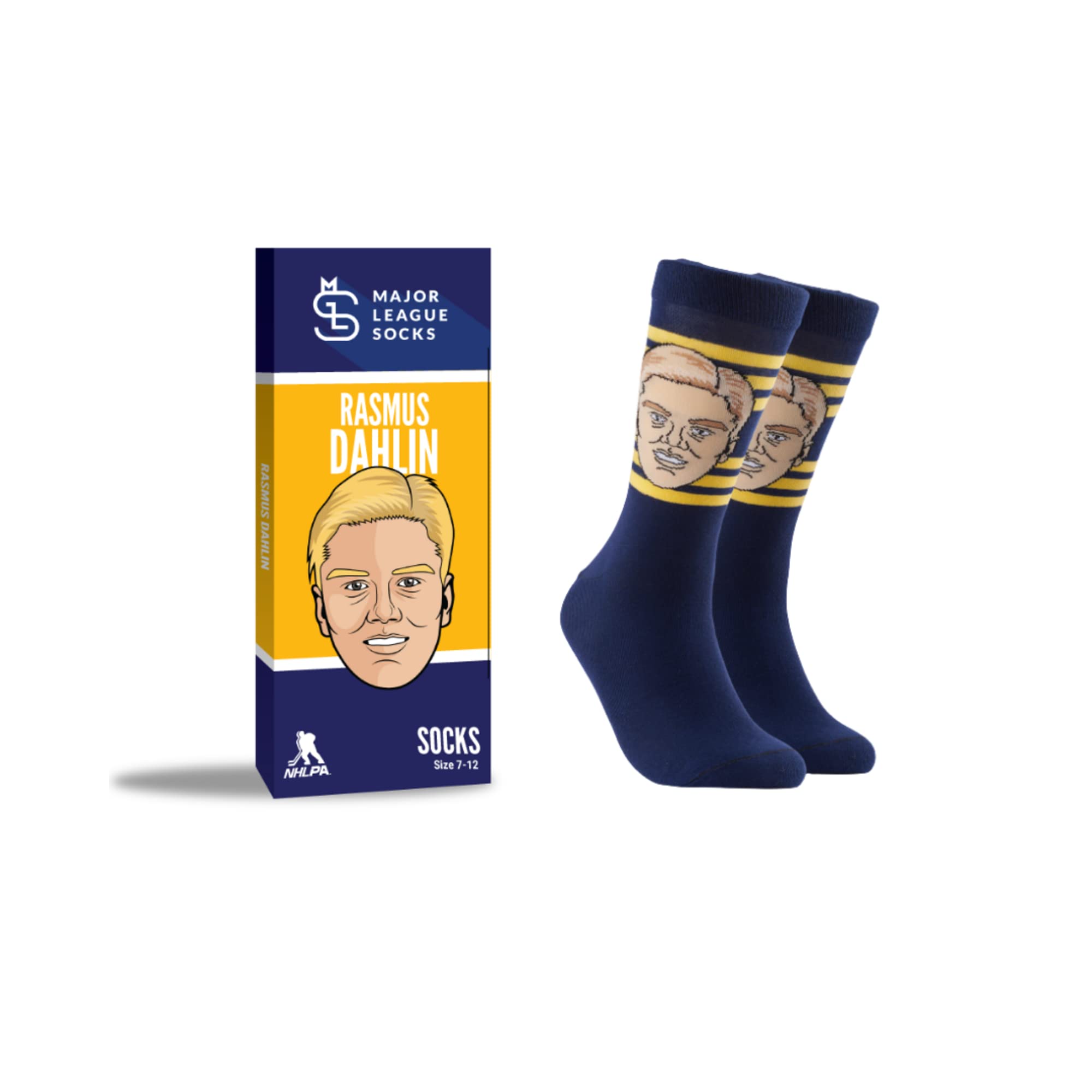 Photo 1 of Major League Socks - Buffalo - Rasmus Dahlin Player Sock, Novelty Hockey Fan Gift, Unisex, One Size (7-13), Collectible, Apparel, Merchandise