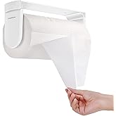 simpletome ONE Hand Tear Paper Towel Holder Under Cabinet Adhesive or Drilling Installation Aluminum Alloy + ABS (White)