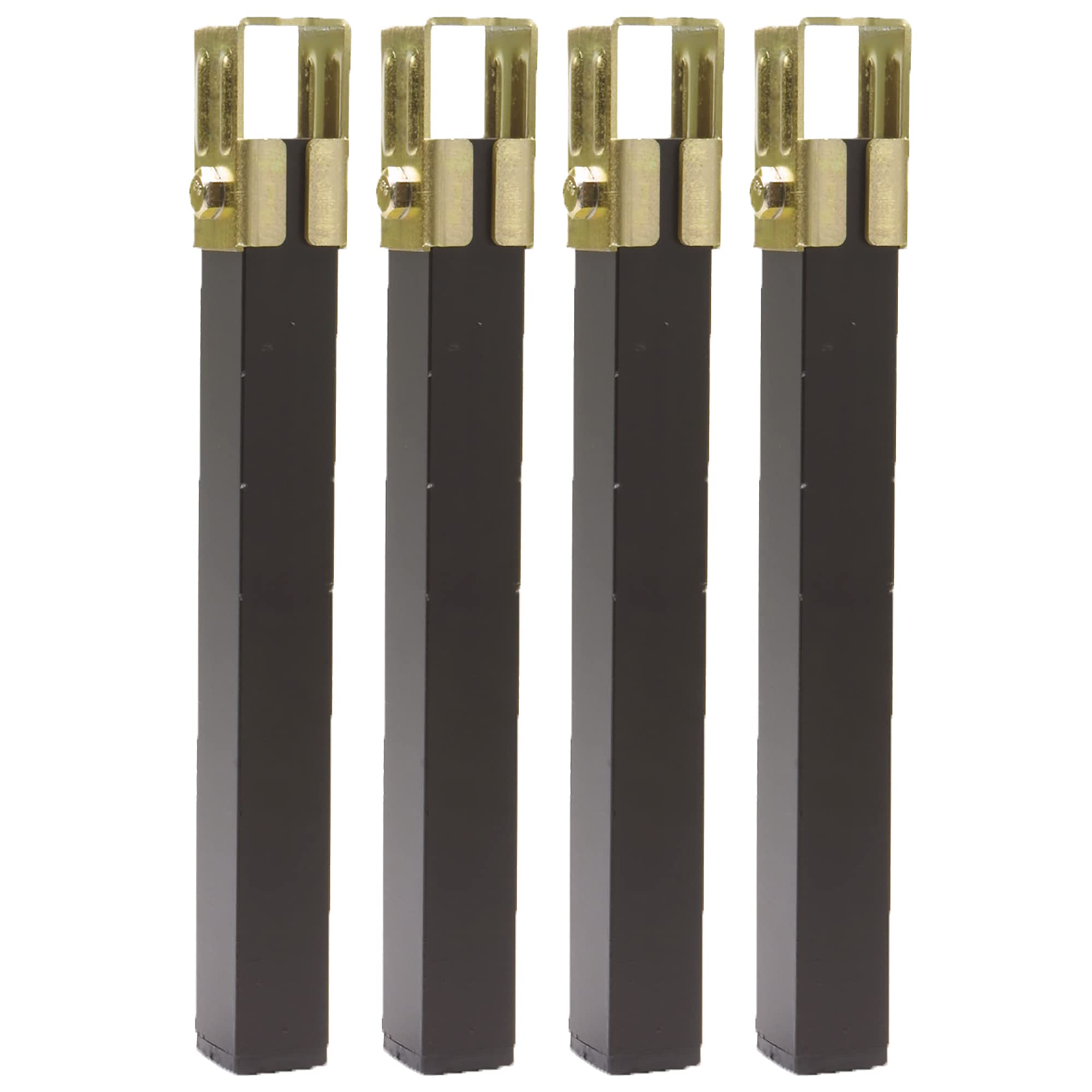amig - Pack of 4 Square Bed Frame Legs | Mod. 14 | 270 x 30 x 30 mm | Without Wheels | High Strength | Fixed Legs for Bed Bases | Black Steel