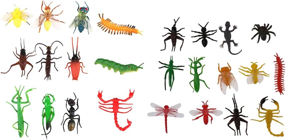 Amazon プラスチック製 虫 昆虫動物モデル 昆虫モデル 動物フィギュア キッド おもちゃ ギフト 24点 プラモデル 通販