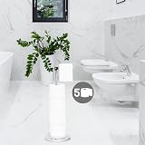 Pristine Free Standing Toilet Roll Holder Stand – Chrome Finish, 5 Rolls Storage view 6