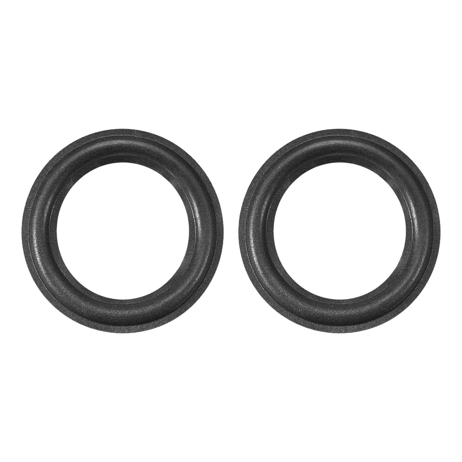 Rebower Speaker Foam Edge Surround Rings Rubber Perforated Subwoofer Rings Replacement Parts [for Repair or DIY Speaker Decoration] - 3.5 Inch/Black / 2 Pack