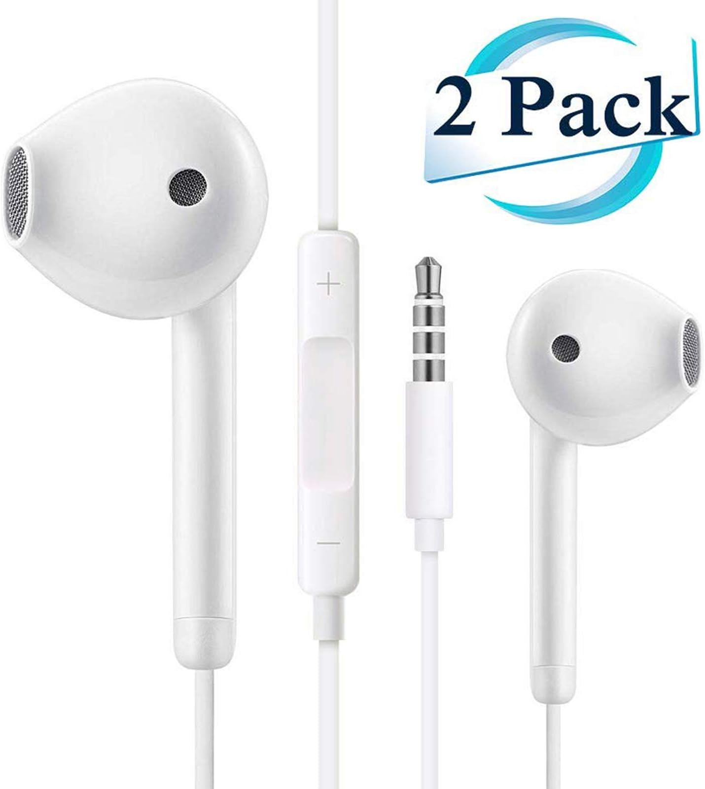 Earbuds, 3.5mm Wired Microphone Earphones Stereo Headphones Noise Isolating Headset Compatible with iPhone 6S/6S Plus/6/6 Plus/SE/5S/5C/5/4S/4/Samsung/Android/MP3/MP4/ PC Android Earphones