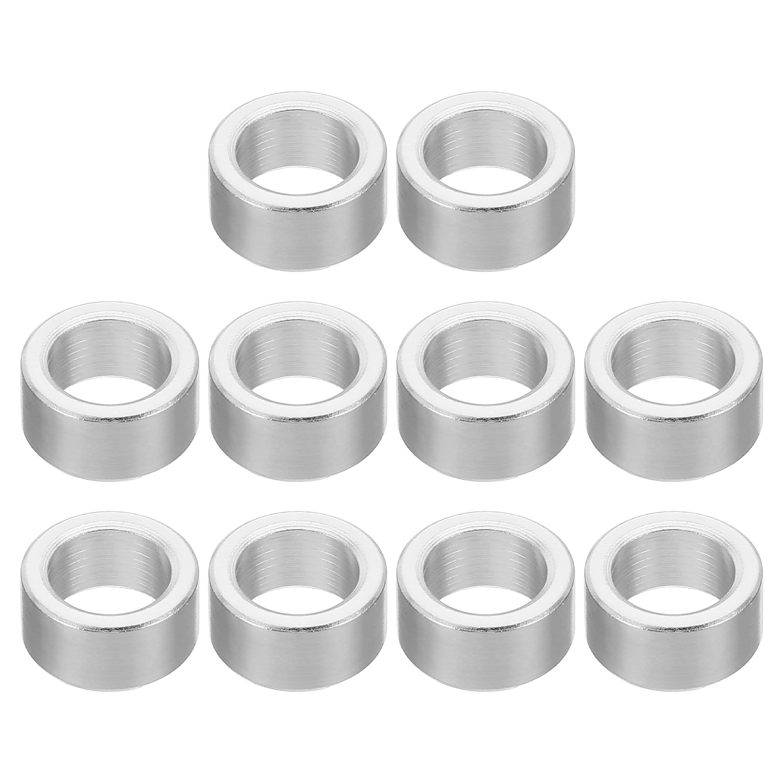 PATIKIL M8 Aluminum Spacers, 10Pcs Metal Spacer Aluminum Round 8.2mm ID x 12mm OD x 6mm L Thickness Aluminum Spacer Screw Standoff for 5/16" or M8 Screw Bolts