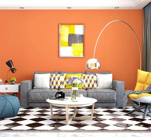 Vliestapete Rolle Einfarbig Tapete Moderne Minimalistisch Abstrakt Design Fur Wohnzimmer Schlafzimmer Kuchen Cafe Dekoration 0 53m 10m Orange Amazon De Baumarkt
