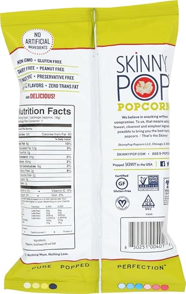 SKINNY POP POPCORN, 0.65 OZ