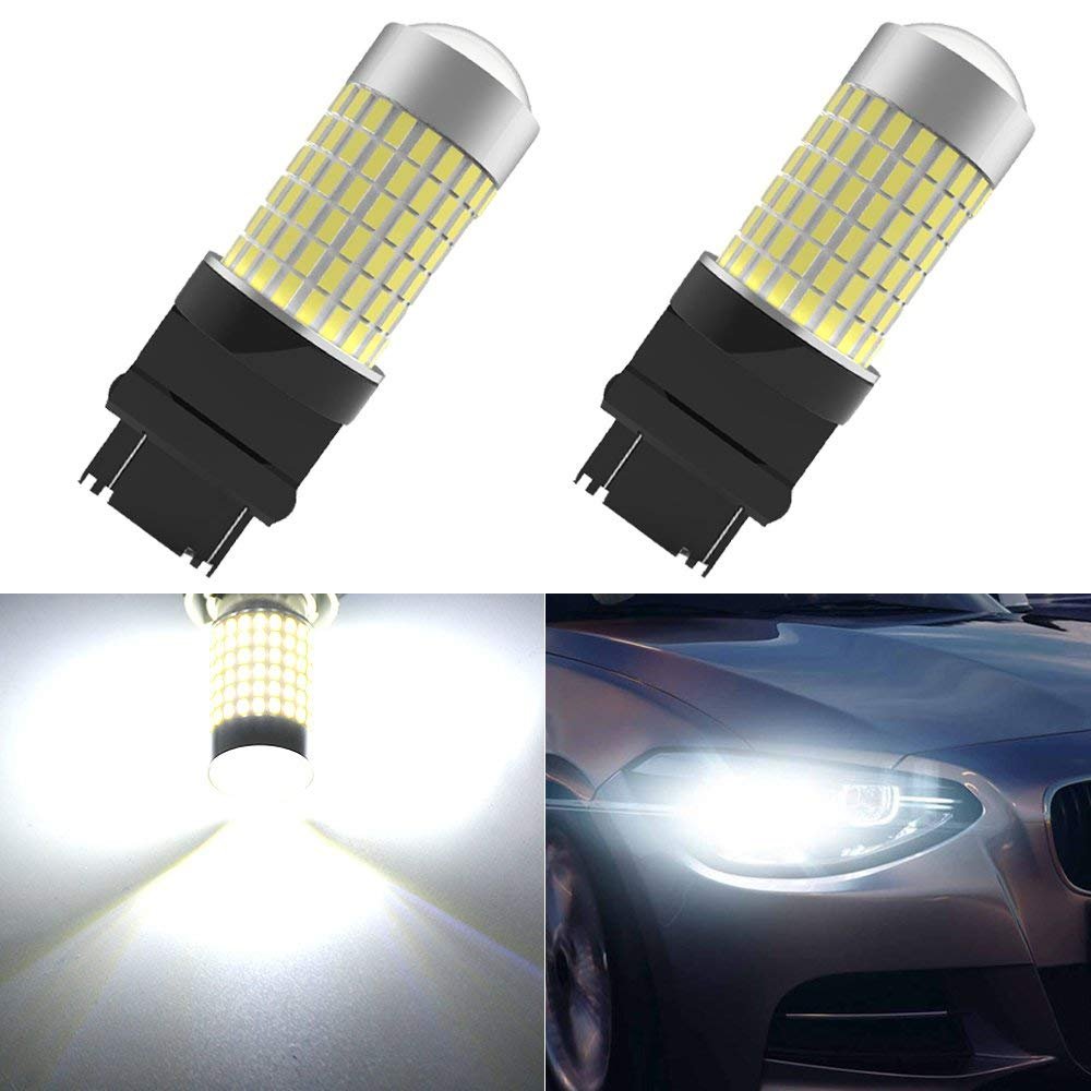 YITAMOTOR 3157 3057 3156 LED Bulb White for Reverse/Backup DRL Light, 12v-24v, 4157 3157a 3047 3457 4110 LED Replacement Bulb for Car Truck, 1400 Lumens, 144-EX Chipsets, 2-Pack