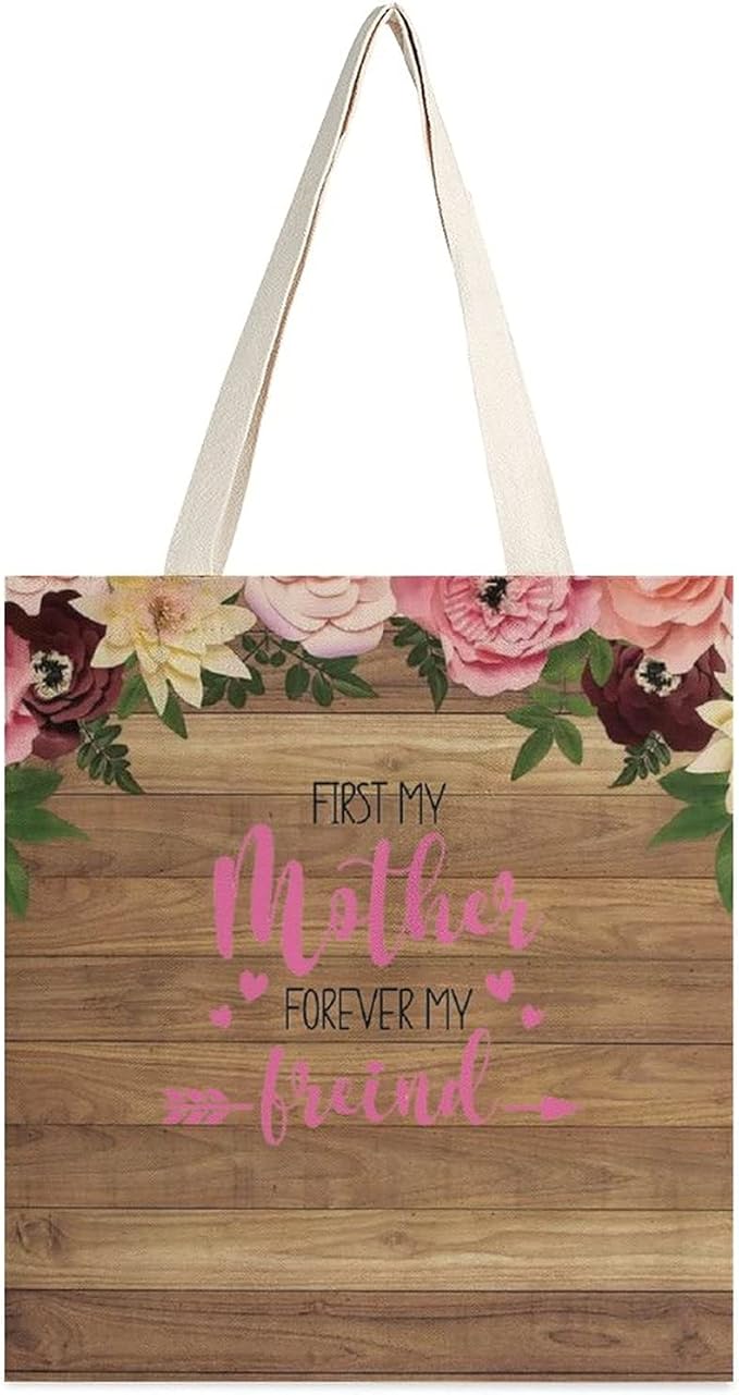 Bolsa de compras reutilizable de lona, bolsa de lona First My Mother