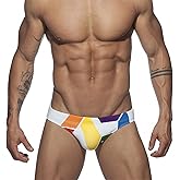 NUJOLI Men's Bikini Swimwear Sexy Low Rise Swimming Briefs with Adjustable Drawstring