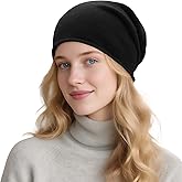 ZLYC Pure Wool Slouchy Beanie Hat for Women Men Seamless Knit Winter Skull Cap