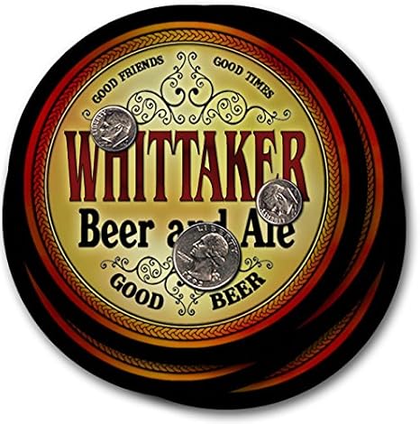 Amazon Com Zuwee Brand Classic Beer Ale Coaster Set Personalized With The Whittaker Family Name Coasters