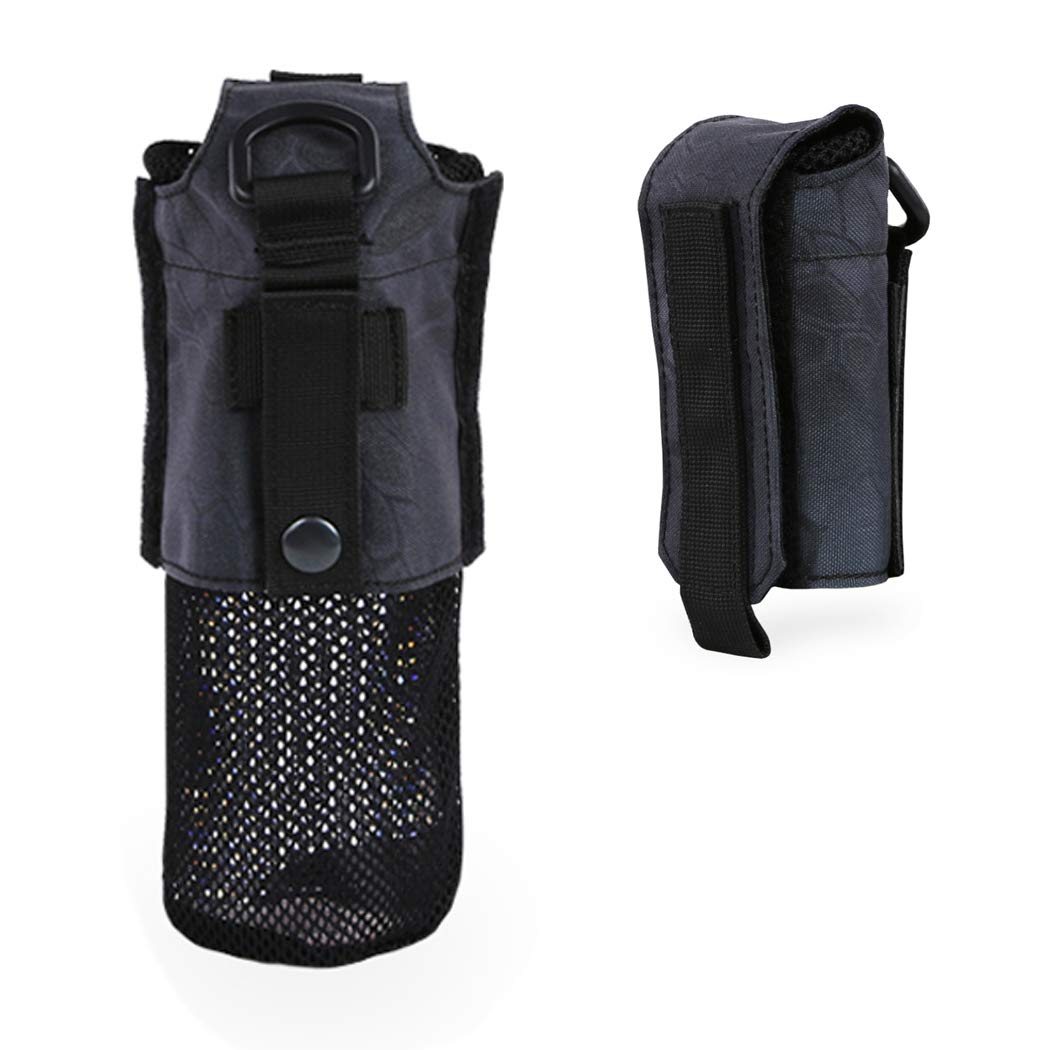 Molle Water Bottle Pouch,FoldableTactical Military Drawstring Open Top Water Bottle Holder Mesh Water Bottle Bag Carrier Attachment (TY)