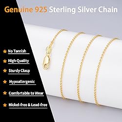 Jewlpire 18K Over Gold Chain Necklace for Women