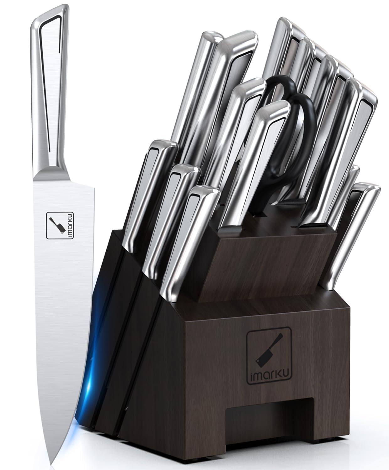 imarku Knife Set,16-Piece Premium Knife Sets for Kitchen with Block,Japanese Stainless Steel Kitchen Knife Set,Knife Block Set with Kitchen Sharpener, Dishwasher Safe,Best Gifts Image imarku Knife Set,16-Piece Premium Knife Sets for Kitchen with Block,Japanese Stainless Steel Kitchen Knife Set,Knife Block Set with Kitchen Sharpener, Dishwasher Safe,Best Gifts Image