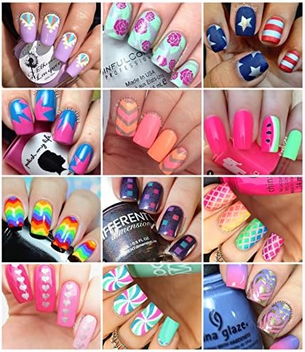 Summer Pack Nail Art Sticker Wrap Stencil Decal 12 Designs hours of fun!