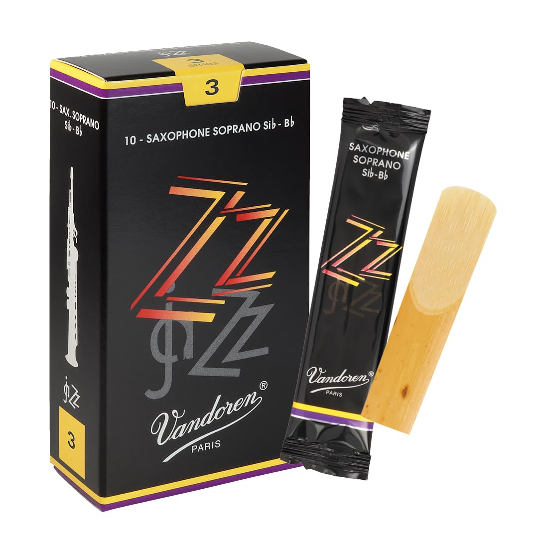 Vandoren ZZ Soprano Saxophone Reeds - Box of 10 - Strength 3