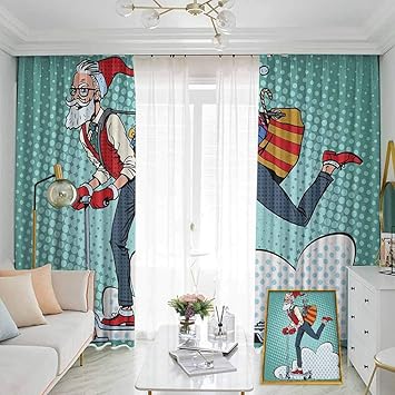 Indie - Cortinas plisadas con opacidad y forro de paisaje pop Art con