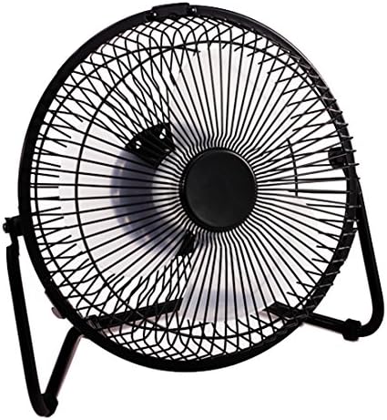 8" Metal Fix Desktop Fan USB Power Supply 360° Rotating 2 Speeds Mini Portable Fan (Black)