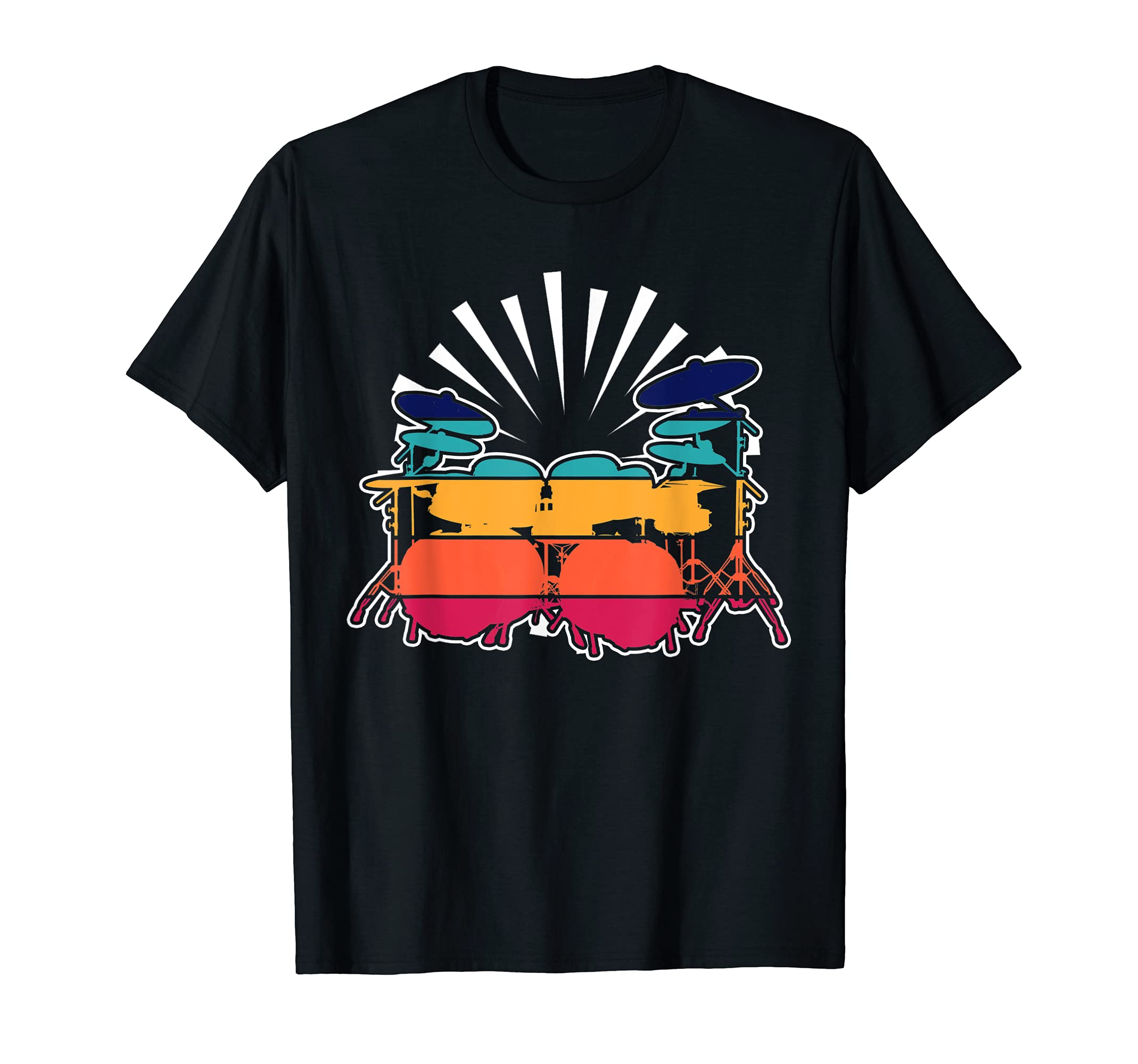 Percussion Drums Player Drum Set Drummer Music Retro Drums T-Shirt