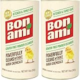 Bon Ami Powder Cleanser for Kitchens & Bathrooms - All Types of Surfaces, Cleans Grime & Dirt, Polishes Surfaces, Absorbs Odo