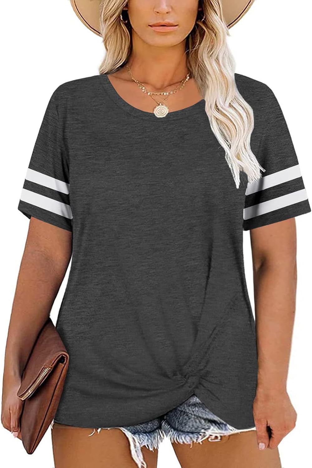 Plus Size Tops for Women 4X Oversized Summer Shirts Tees Tshirts Dark