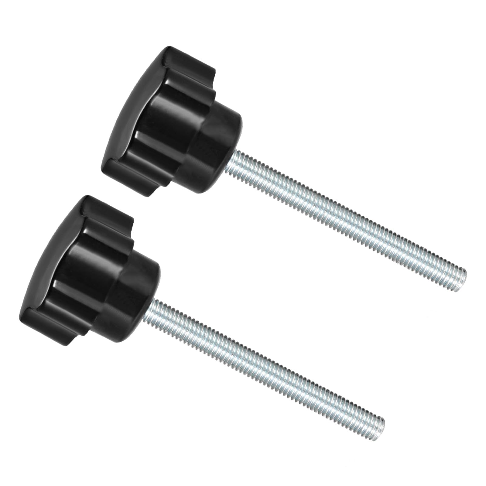 CoCud Star Clamping Knobs, M6 x 60mm Male Thread 38mm Head, Plastic Thumb Screw Grip Hand Knobs Threaded Bolt Black - (Applications: for Lathe Machinery), 2-Pieces