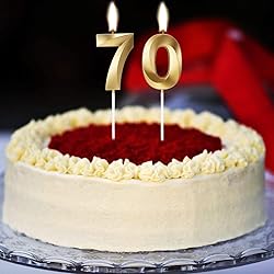 70th Birthday Candles Numbers for Cakes Candle