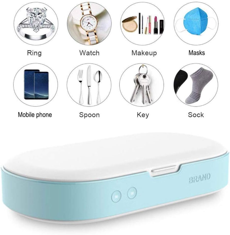 DLMYZ LED UV Sterilizer Box Ultraviolet Light Bacteria Sanitizer Cosmetic Cleaning Tool Toy Cleaner Toothbrush Nail Beauty Salon Art Makeup Disinfectant,Blue