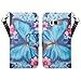 Galaxy Wireless Case Compatible for Samsung Galaxy S8 Wallet Case, Wrist Strap Flip Folio [Kickstand Feature] Pu Leather Wallet Case with ID&Credit Card Slot for Galaxy S8 Phone Case - Blue Butterfly
