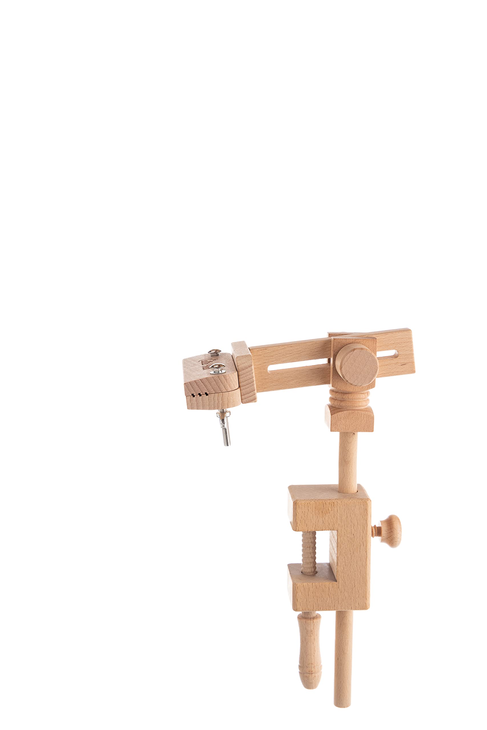 The Quilted Bear Versatile Heavy Duty Extendable & Adjustable Table Clamp - Beech Wood Embroidery Hoop & Tapestry Frame Holder for Embroidery, Quilting, Tapestry & Needlecrafts