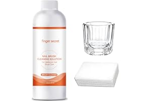Finger Secret Nail Brush Cleaner - Professional Nail Art Brush Cleaning Solution. Clean Your Nail Brushes Easily. For Gel and Acrylic Nail Brushes.Ideal for Nail Salon At Home. 120ml-4FLOz.